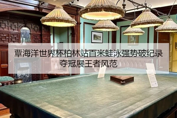 覃海洋世界杯柏林站百米蛙泳强势破纪录夺冠展王者风范